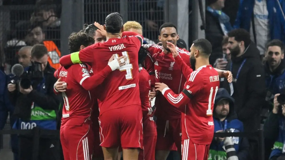 Liverpool team celebrating