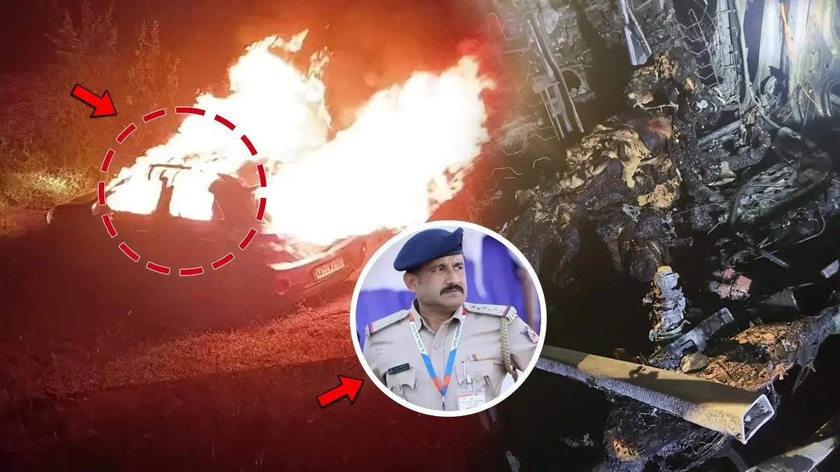 Lokayukta Inspector Dies After Car Catches Fire Following Highway Crash Near Annigeri