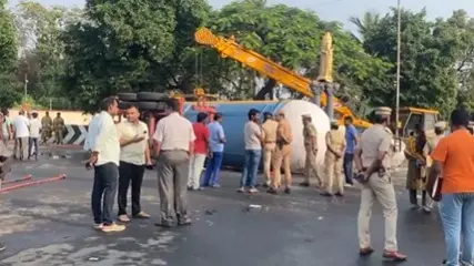 LPG tanker overturned