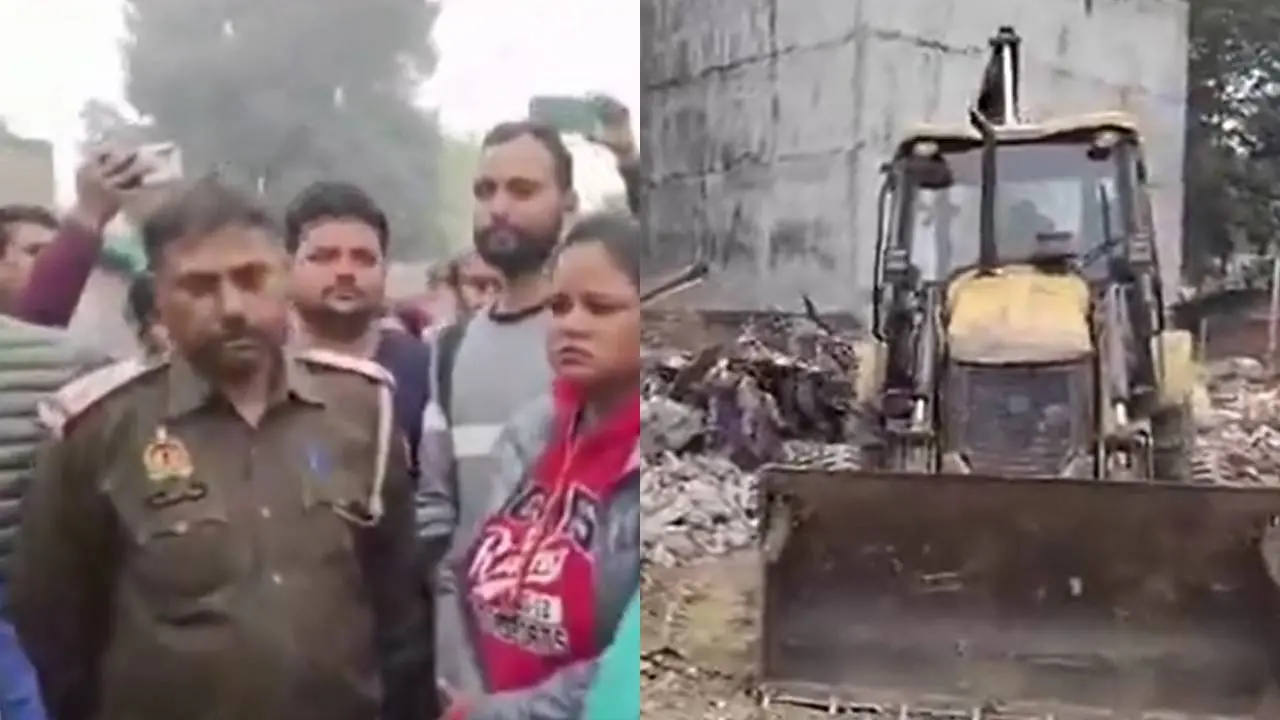 Lucknow Municipal Corporation attacked buring anti encroachment drive