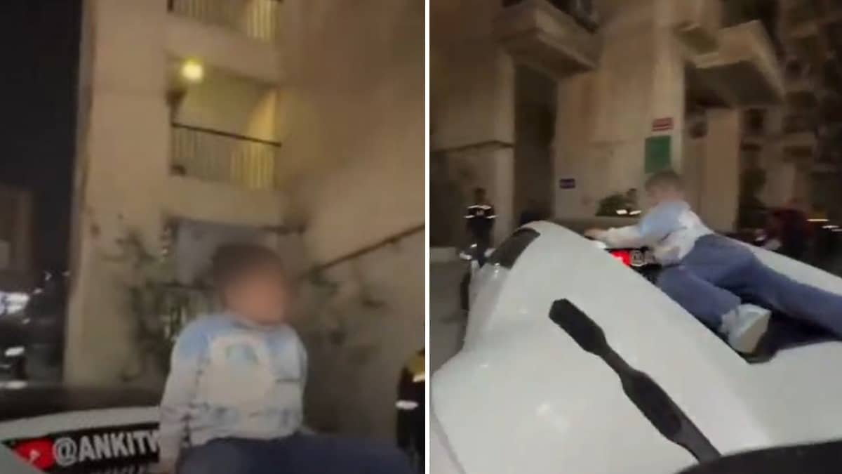 Luxury Car, Deadly Stunt: Man Drives Luxury Car With Child on Roof, Held After Video Goes Viral