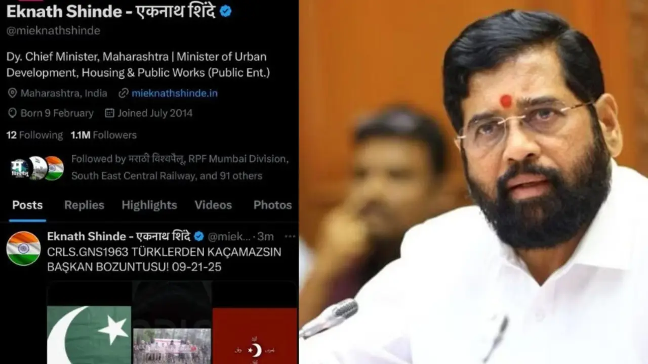 Maharashtra Dy CM Eknath Shinde X account hacked posting images of Pakistan and Turkey flag