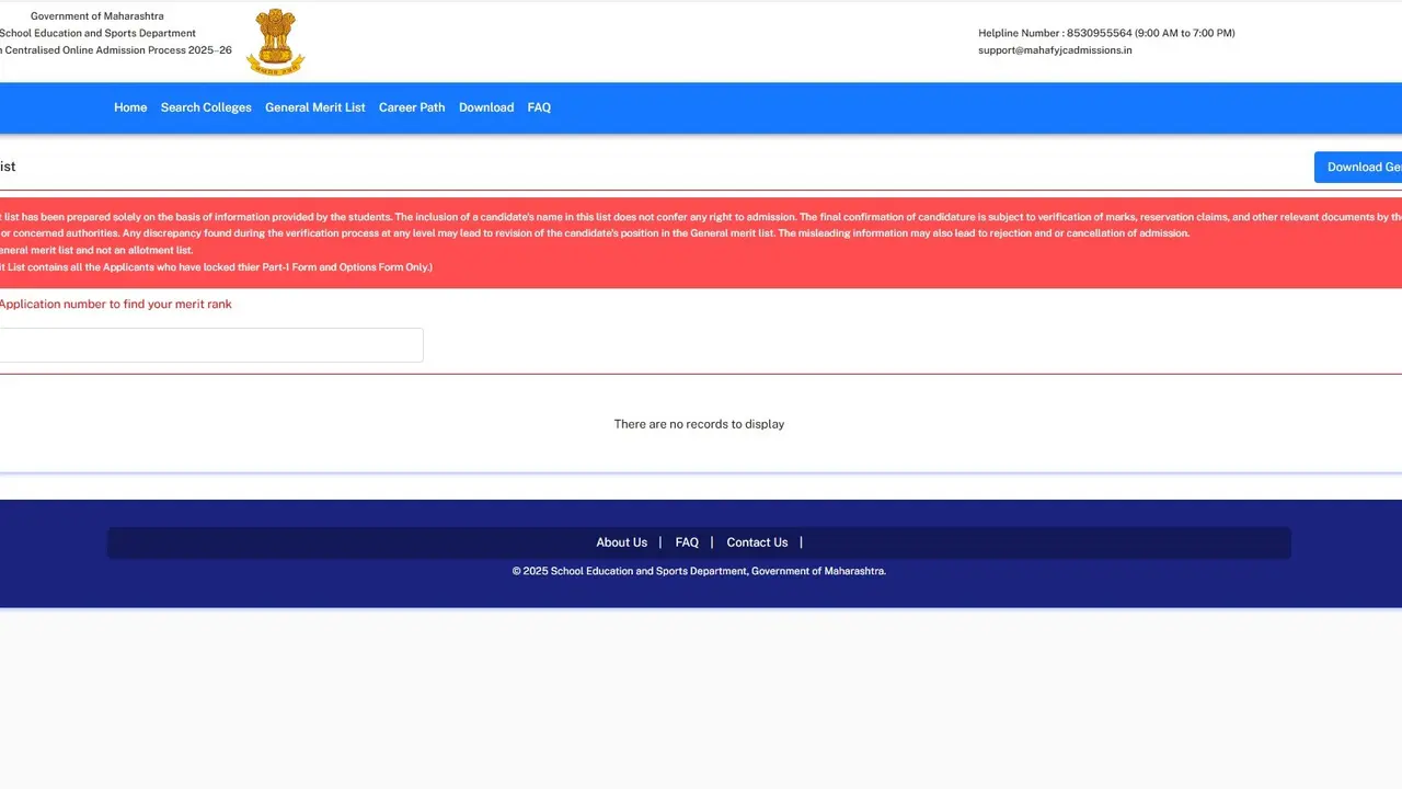 Maharashtra FYJC General Merit List 2025 Out at mahafyjcadmissions.in, Here's How to Check Maharashtra FYJC General Merit List 2025 Out at mahafyjcadmissions.in, Here's How to Check