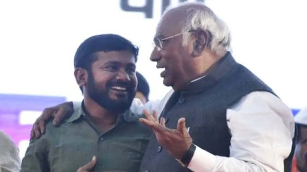 mallikarjun kharge-kanhaiya kumar