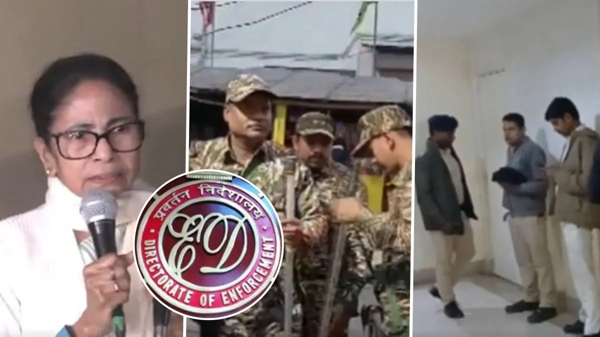 Mamata Accuses Centre of Using Money & Muscle Power Amid ED Raids at I-PAC Office, Agency Defends Search Calling it 'Evidence-Based'