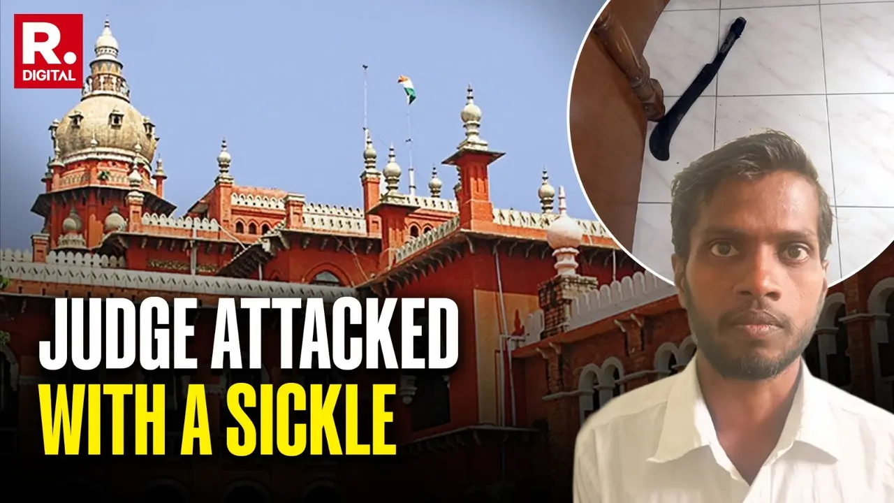 Man Hurls Sickle At Judge Inside Courtroom In Tamil Nadu's Srivilliputhur, Arrested, Security Lapses Feared Man Hurls Sickle At Judge Inside Courtroom In Tamil Nadu