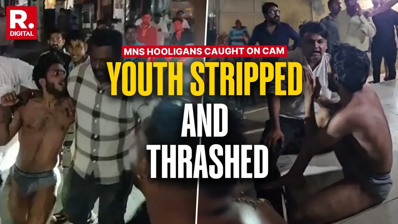 Man In Underwear Paraded On Road, Thrashed By MNS Workers For 'Insulting' Thackerays | Nalasopara Man In Underwear Paraded On Road, Thrashed By MNS For 'Insulting' Thackerays | Nalasopara