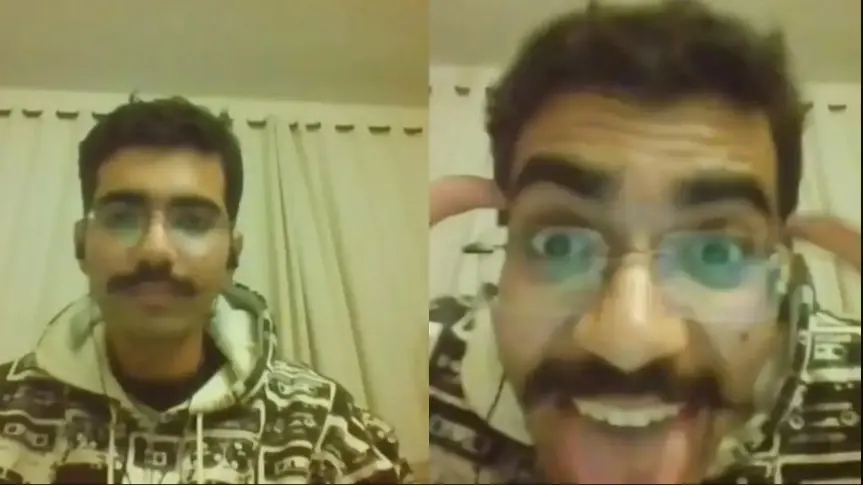 Man Make funny faces