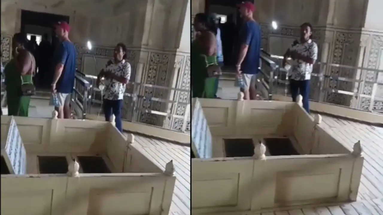 'Gangajal' Offered On The Grave Inside Taj Mahal, CISF Took Two In Custody | WATCH Man Offered Gangajal on grave inside Taj Mahal, video goes viral