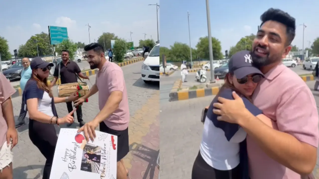 Man Surprises Girlfriend With Dhol At Airport, Video Goes Viral On Social Media Man Receives Girlfriend With Dhol At Airport, Video Goes Viral