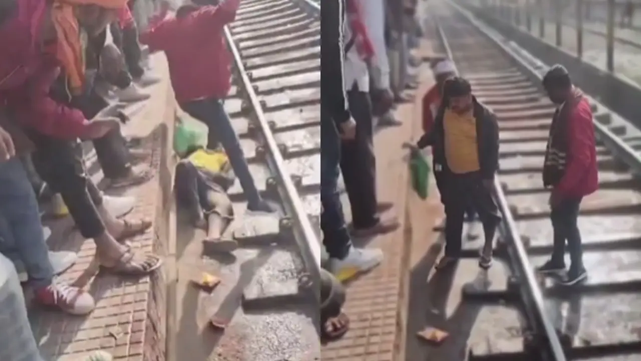 Man Remains Unhurt After Train Passes Over Him At Bihar's Samastipur Railway Station Man Remains Unhurt After Train Passes Over Him At Bihar Railway Station