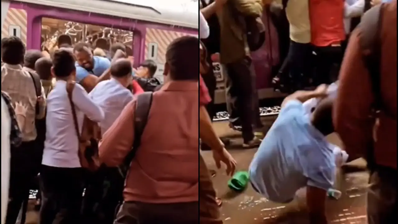 Man's Struggle to Exit Crowded Mumbai Local Train Goes Viral, Highlighting Daily Commute Challenges