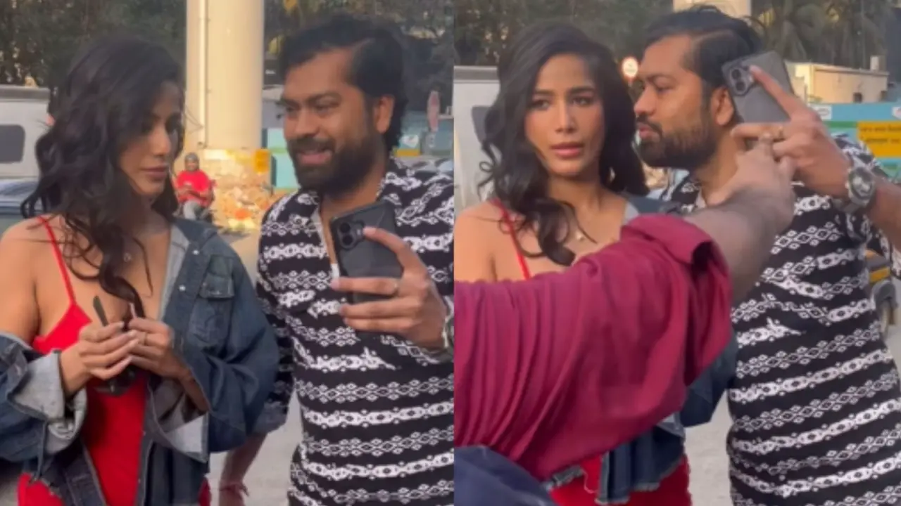 Man tries to kiss Poonam Pandey