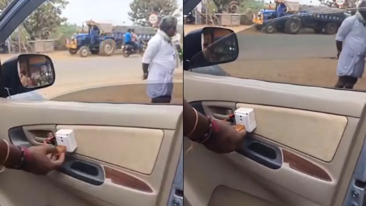 Man Uses switchboard to control power window, viral video