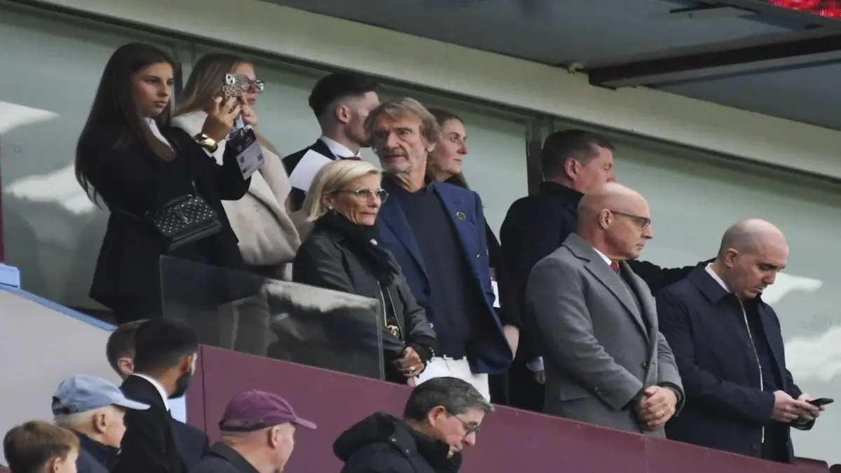 Manchester United minority owner Jim Ratcliffe watches from the stands