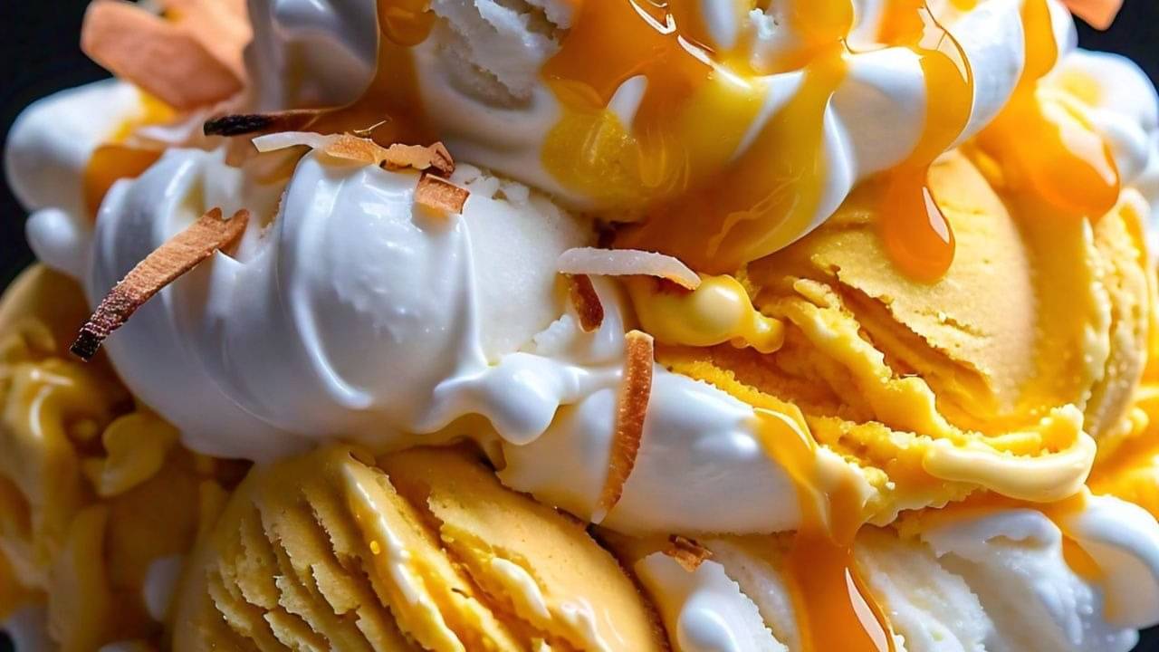 Mango coconut ice cream 