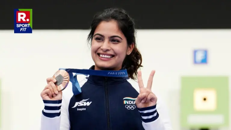 olympic medallist shooter manu bhaker walks the ramp at fashion show