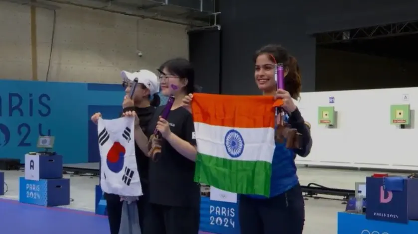 Paris Olympics: Manu Bhaker Wins Bronze Medal For India in Women's 10m Air Pistol Event Manu Bhaker wins Bronze in Paris Olympics.