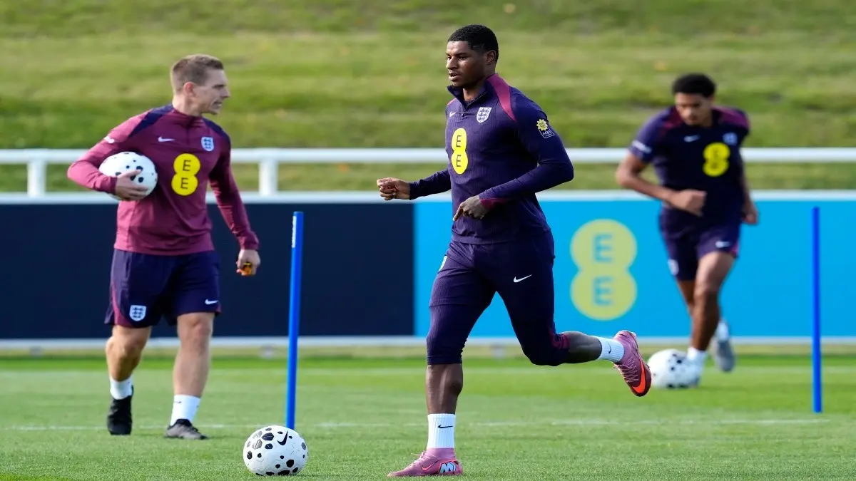 England vs Andorra Live Streaming: When And Where To Watch FIFA World Cup Qualifiers Live In India? Marcus Rashford in a England practice session