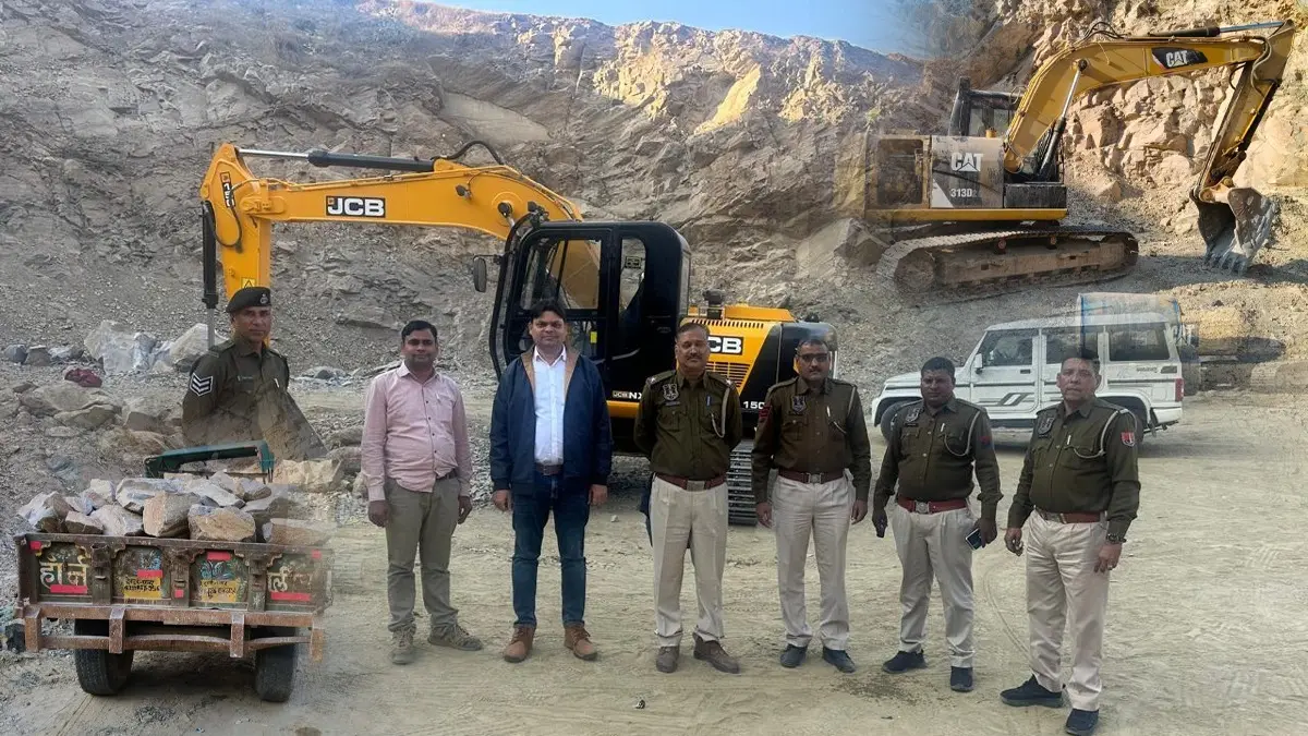 16 Vehicles Seized In A Massive Crackdown On Illegal Mining In Jaipur's Aravalli Region
