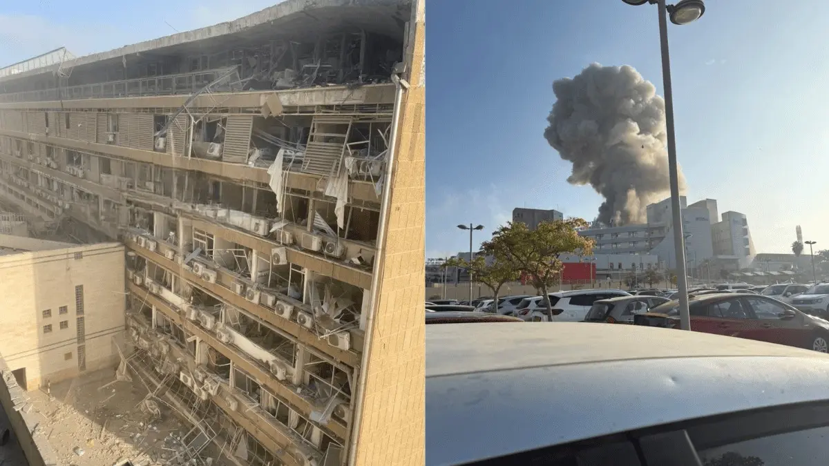 Watch: Exact Moment Iranian Missile Strikes Israel’s Beersheba Hospital Massive damage to Soroka Medical Center in Beersheba