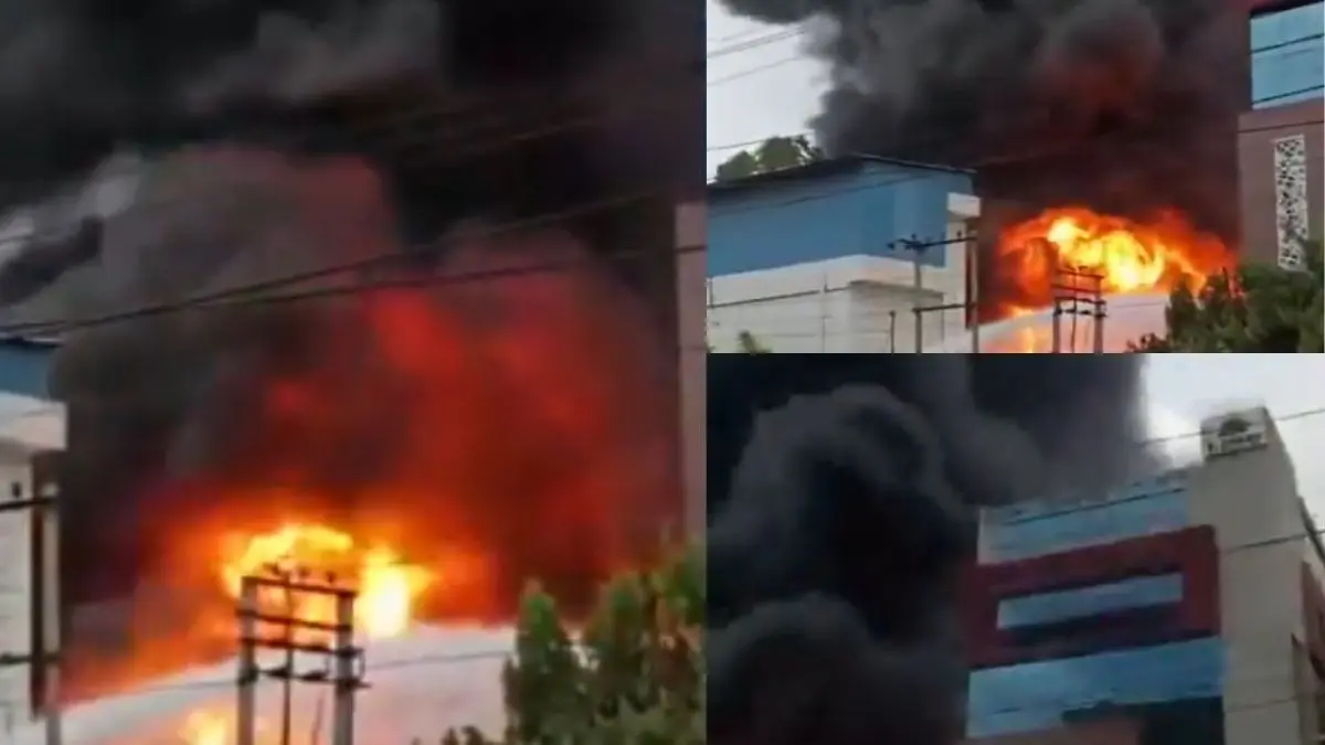 Massive Fire Breaks Out at Noida Chemical Factory, Plumes of Smoke Engulf Area | WATCH