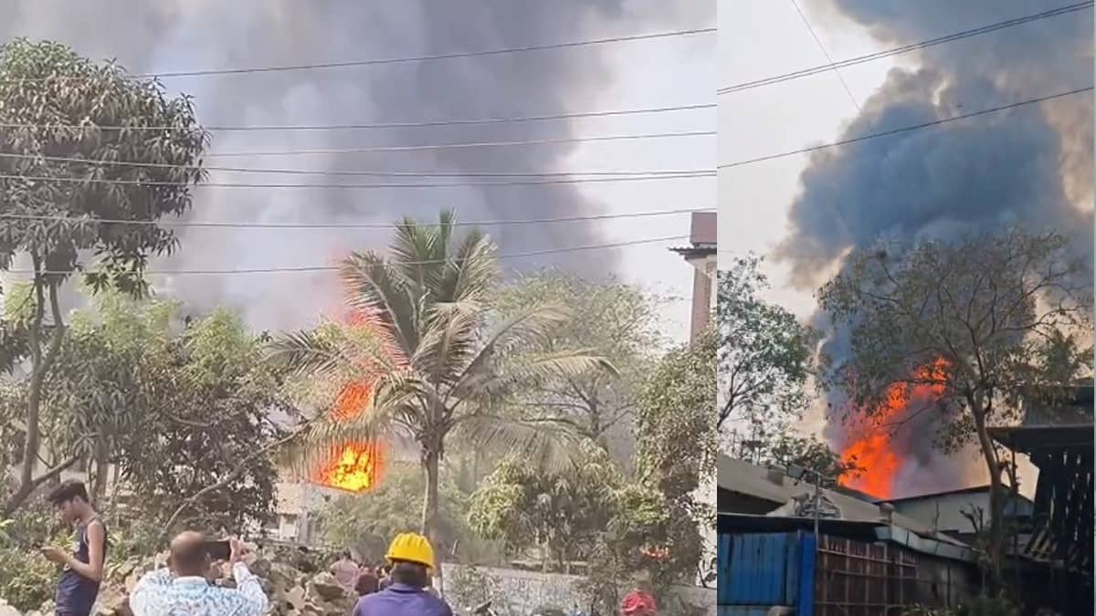 Massive Fire Engulfs Company at Pawne MIDC in Navi Mumbai; Firefighting Ops Underway
