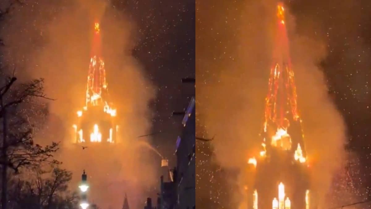 Massive Fire Engulfs Historic 150-Year-Old Church in Amsterdam on New Year