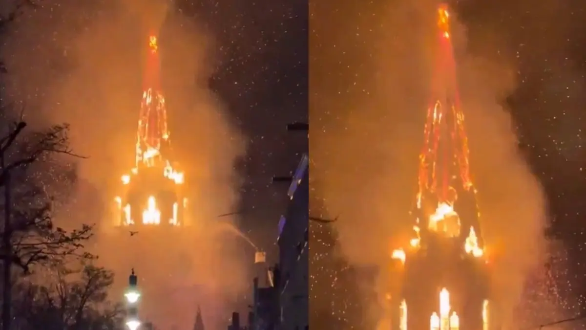 Massive Fire Engulfs Historic 150-Year-Old Church in Amsterdam on New Year