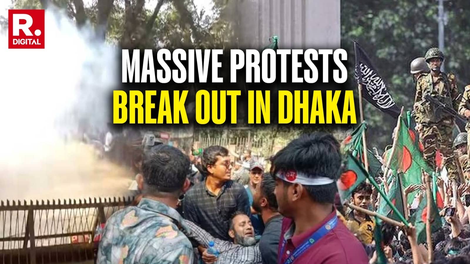 Massive protests break out in Dhaka ahead of Bangladesh polls 