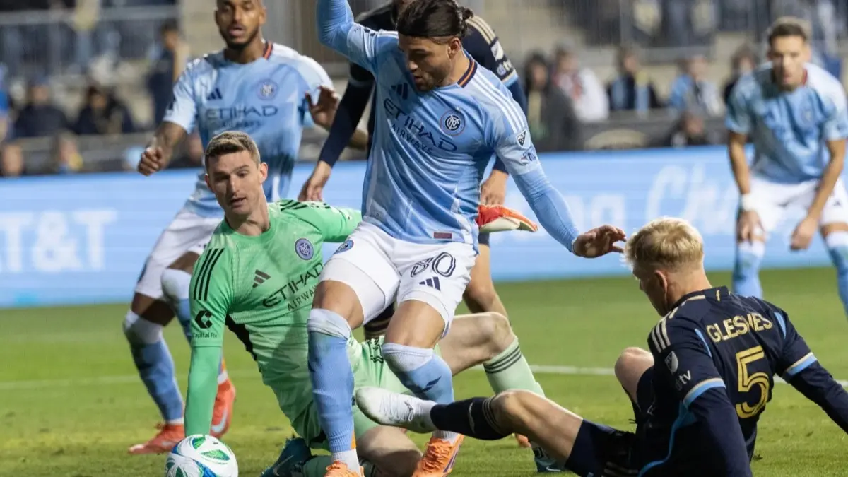 Matt Freese stops a goal