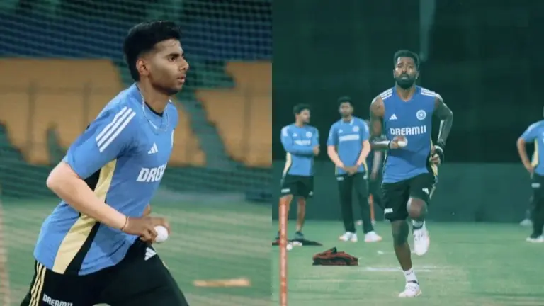 India’s ‘Pace Battery’ Put In the Work as the Team Gears Up for the Bangladesh Challenge in T20Is Mayank Yadav, Hardik Pandya