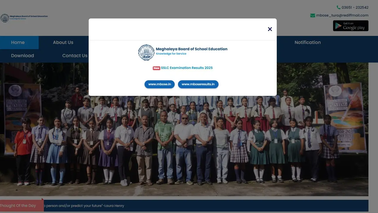 MBOSE Meghalaya Board SSLC Result 2025 to Be Out Today