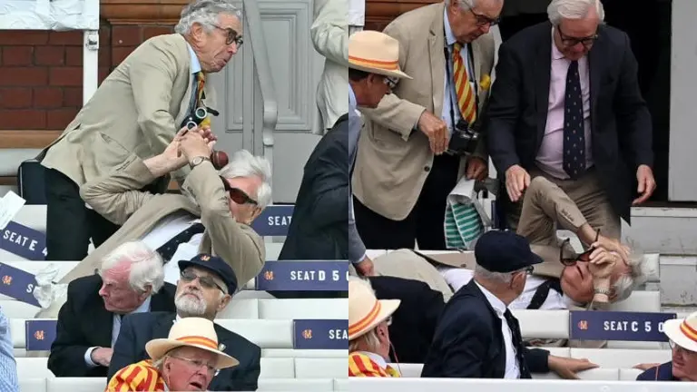 Ouch! MCC Member Struck in the Head by a Six Smashed by Sri Lanka Batter During 2nd Test at Lord's MCC member hit by a ball