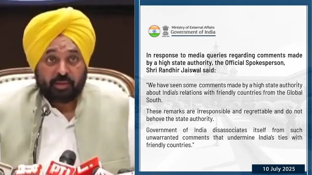MEA Rebukes Bhagwant Mann’s ‘Magnesia, Galveaisa, Tarvesia’ Remark On PM Modi’s 5-Nation Visit, Terms It Regrettable MEA hits back at Bhagwant Mann over remarks on PM’s foreign trips.