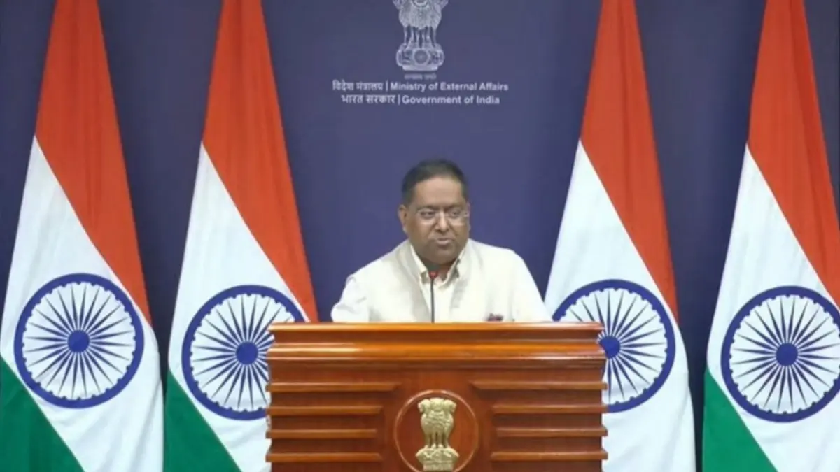 MEA Spokesperson Randhir Jaiswal during the weekly media briefing