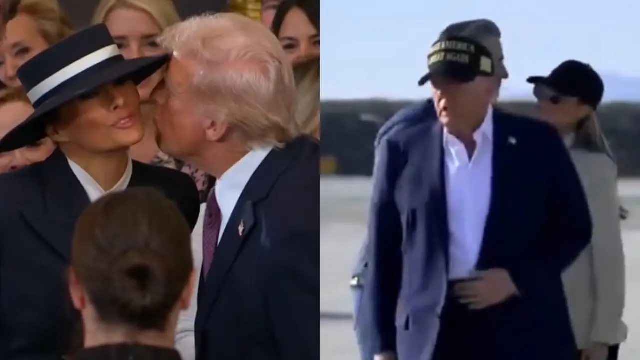 Melania Trump’s Kiss With California Governor Goes Viral, Netizens Ask, 'Where’s The Massive Hat?' Melania Trump’s Kiss With California Governor Goes Viral