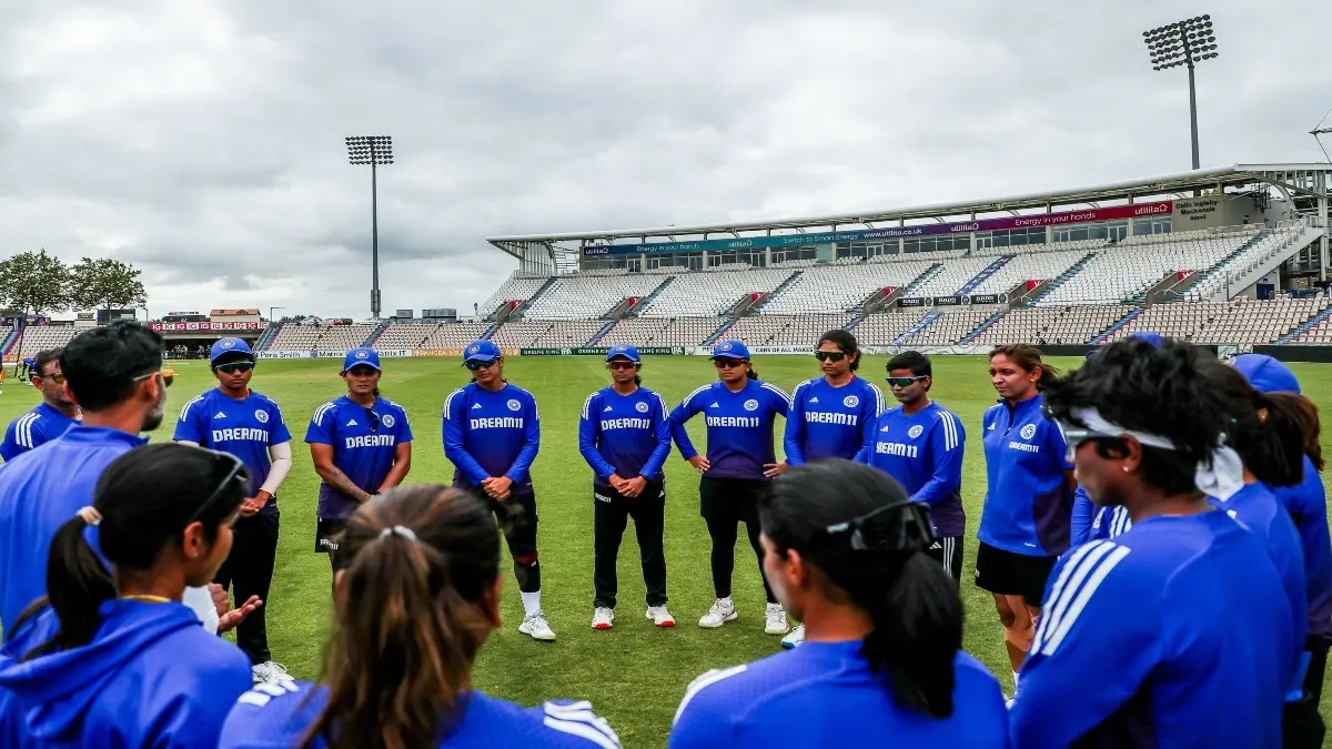 Members of the Indian Women's Cricket Team during a practice session.