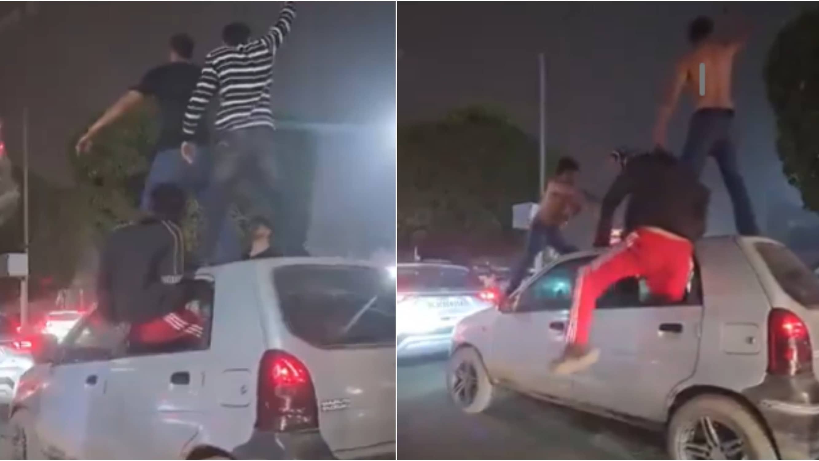 Men Strip, Dance Atop Moving Car Roof On 'Dhurandhar' Song On New Year's Eve, Fined Rs 67,000 As Video Goes Viral | Noida