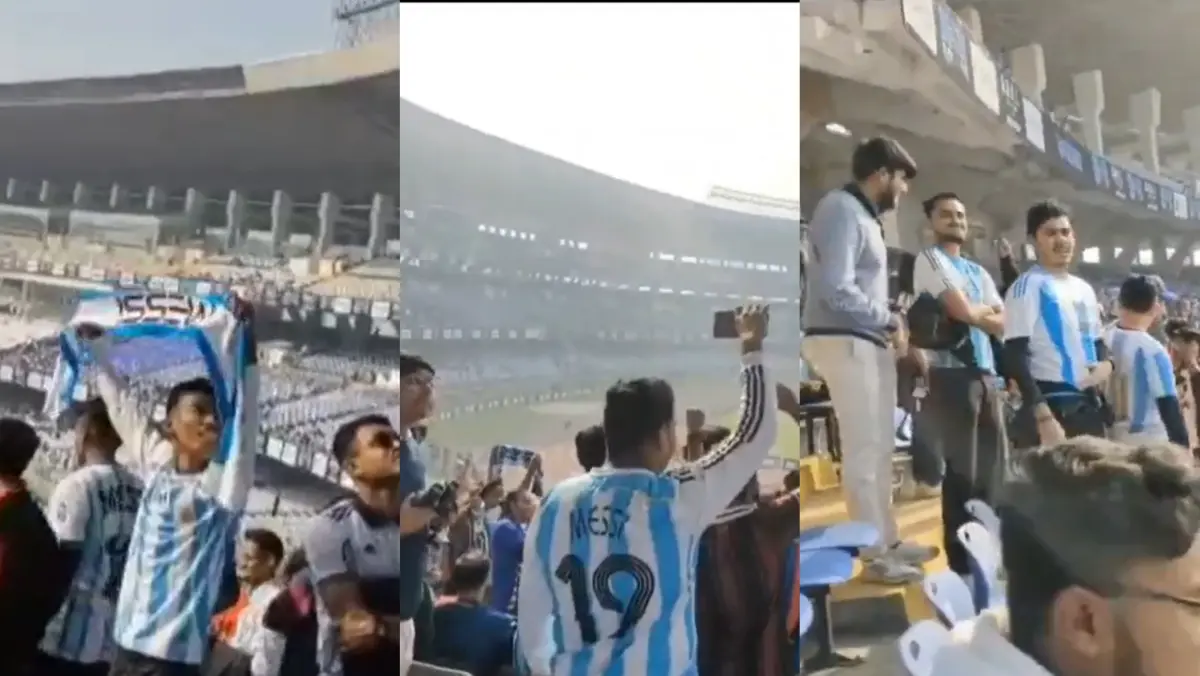 Messi chants inside the Salt Lake Stadium