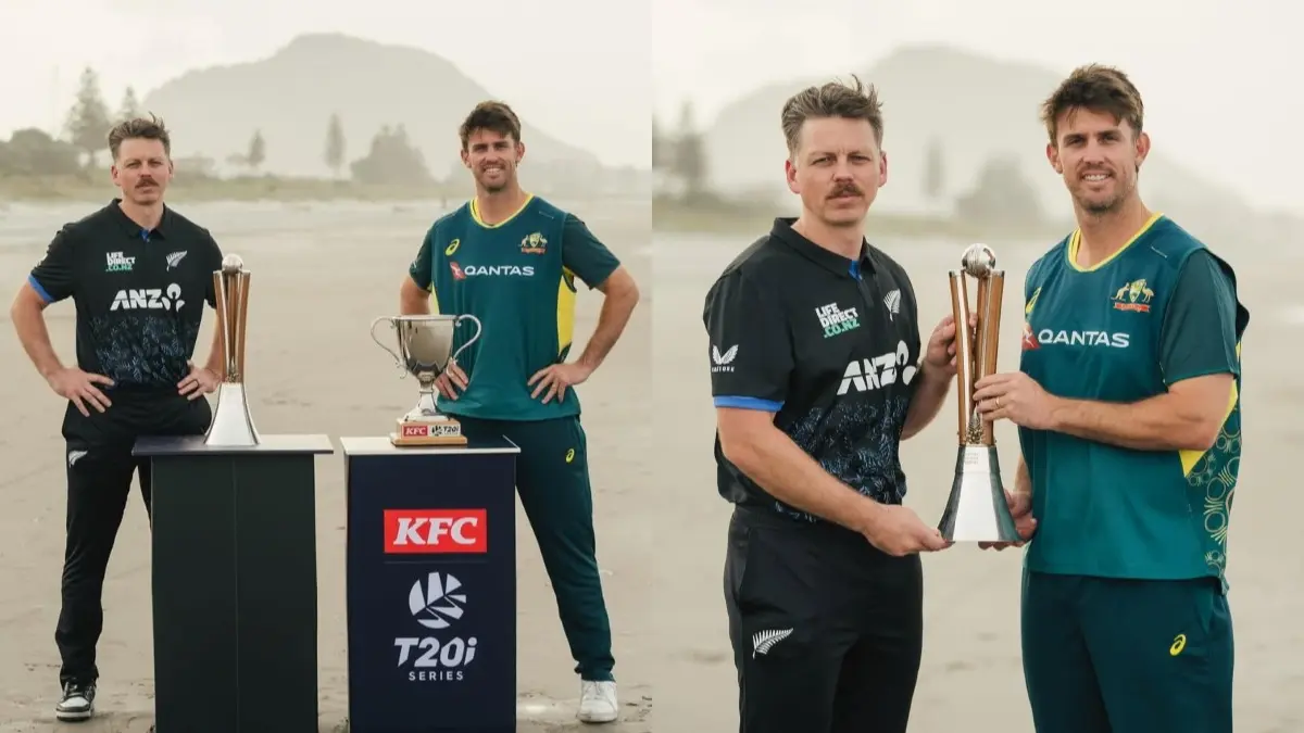 AUS vs NZ, 1st T20I Live Streaming: Here's When And Where To Watch Australia And New Zealand Clash With Each Other In Series Opener Michael Bracewell and Mitchell Marsh