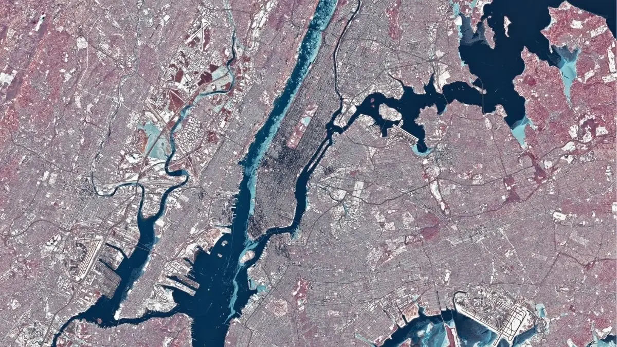 NASA’s Image Of The Day Captures Icy Hudson River As New York Sees Record Breaking Cold Spell Michala Garrison, using Landsat data from the U.S. Geological Survey