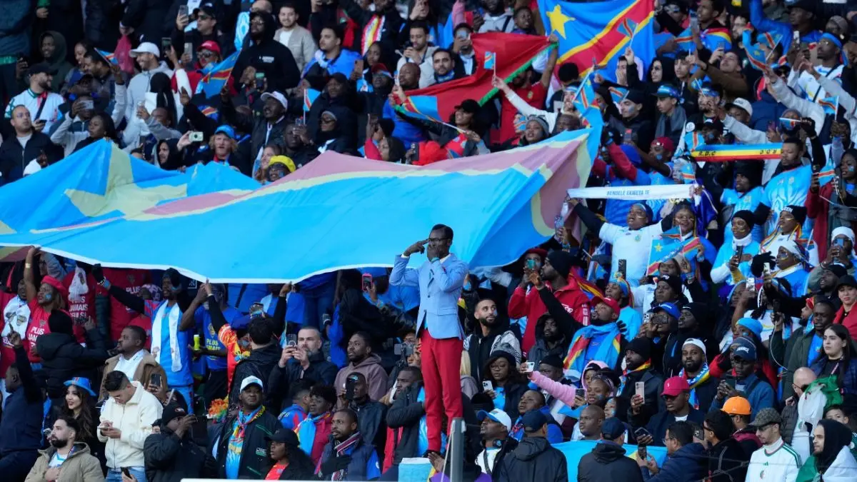 Michel Nkuka Mboladinga, a DR Congo fan impersonating late Congolese leader Patrice Lumumba
