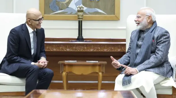 Microsoft To Invest Over ₹25,700 Crore To Expand AI, Cloud Business in India Microsoft's CEO meets PM today