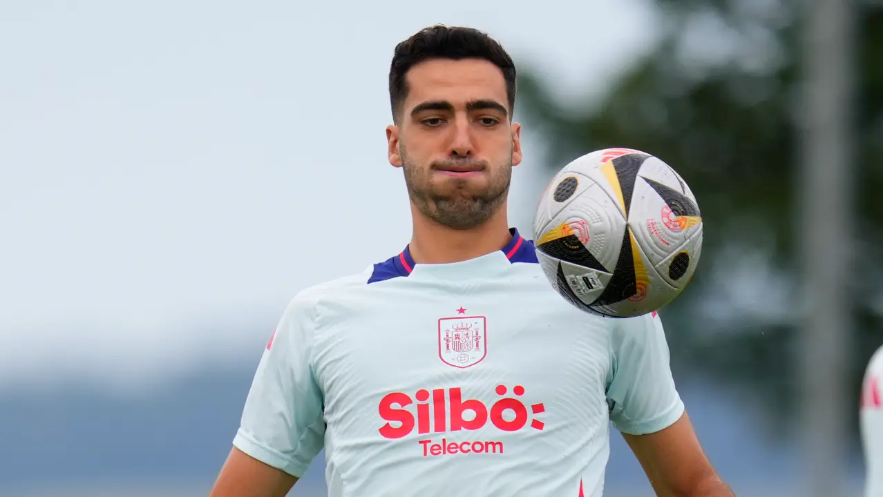 Spain Midfielder Mikel Merino Set To Join Arsenal From Real Sociedad Mikel Merino in training for Spain at Euro 2024