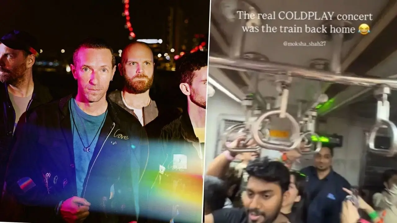 Mini Coldplay concert in Mumbai local train