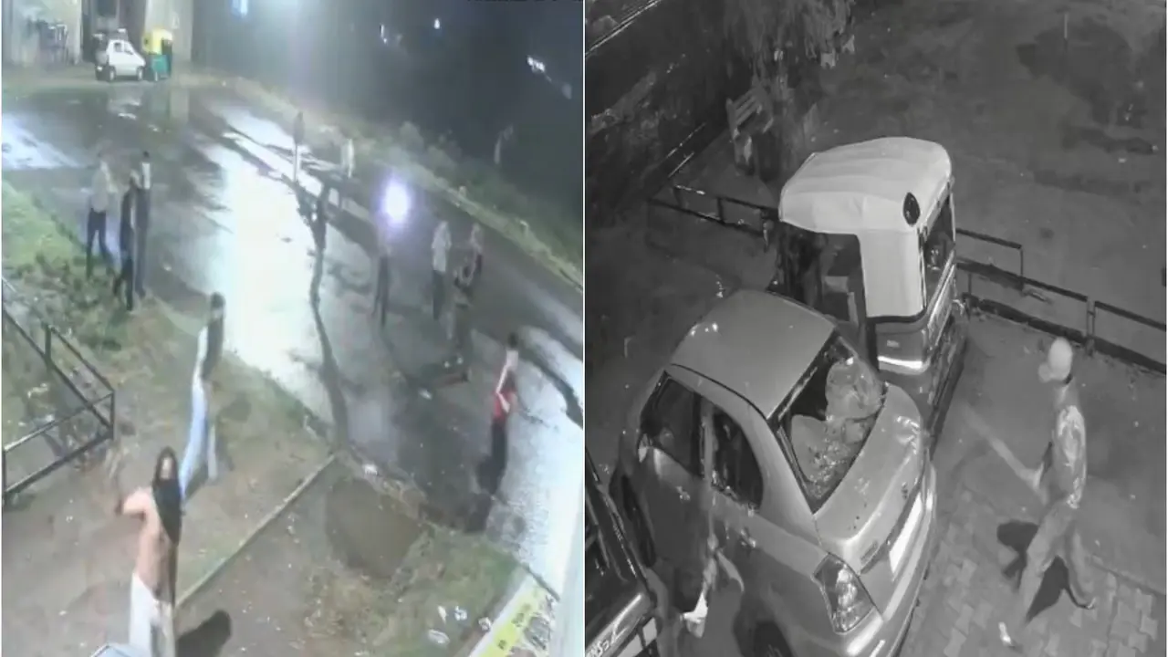 Miscreants Stone-Pelt Vehicles In Chandigarh's Maloya Area, Vandalism Caught On CCTV | Watch Miscreants pelted stone on vehicles in Chandigarh.