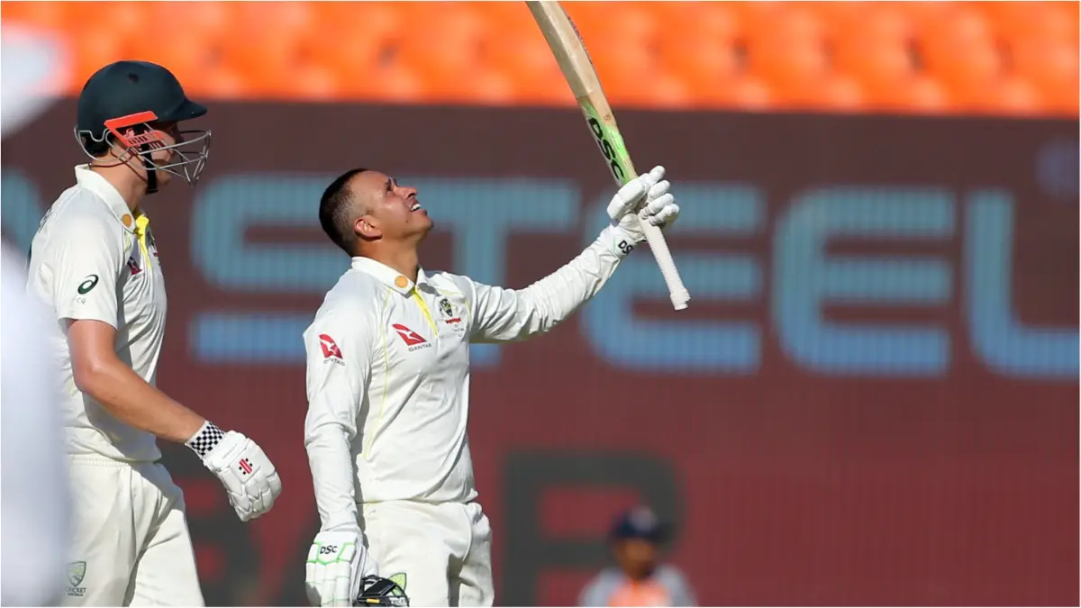 Usman Khawaja after scoring century