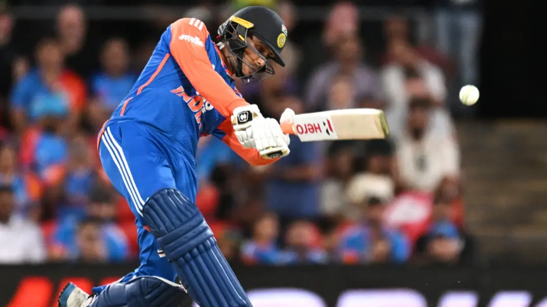 India's Abhishek Sharma in action against Australia in the fourth T20Is