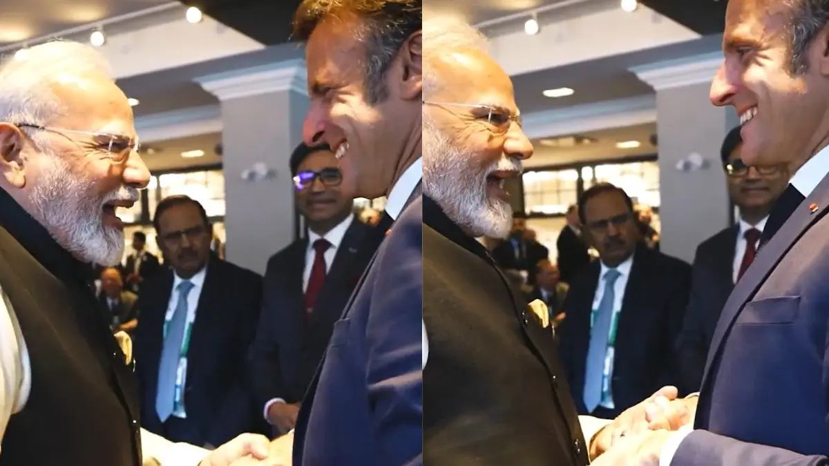 Modi & Macron shared a laugh over the joke during the G7 in Canada.